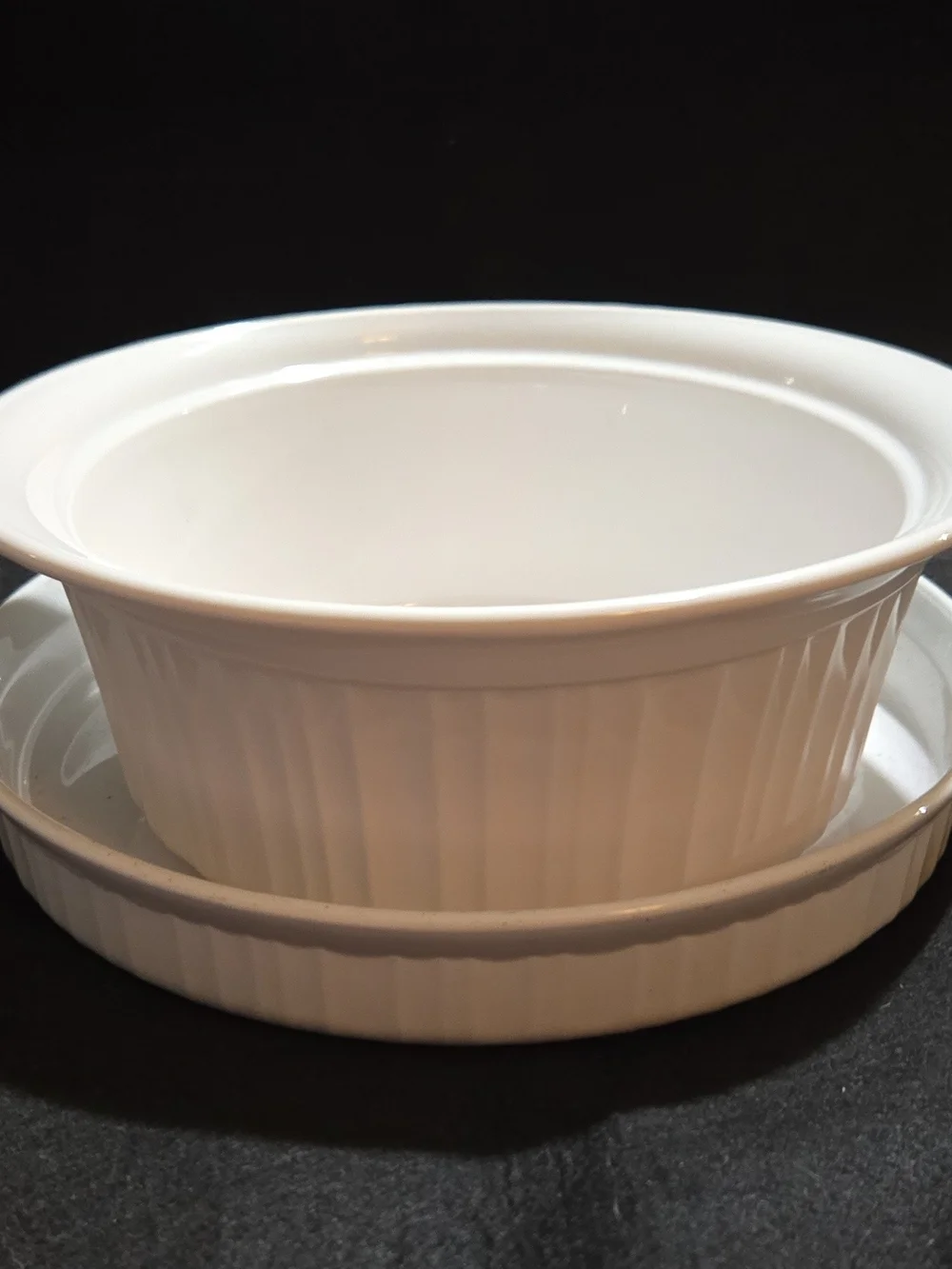 Corningware White Porcelain Casserole Dish And Quiche Dish